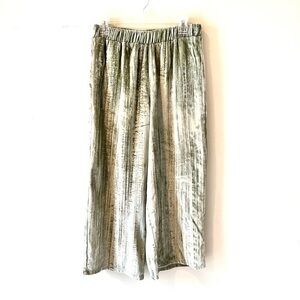 ZARA crop wide leg wrinkle velour effect Trafaluc sz M EUC worn once